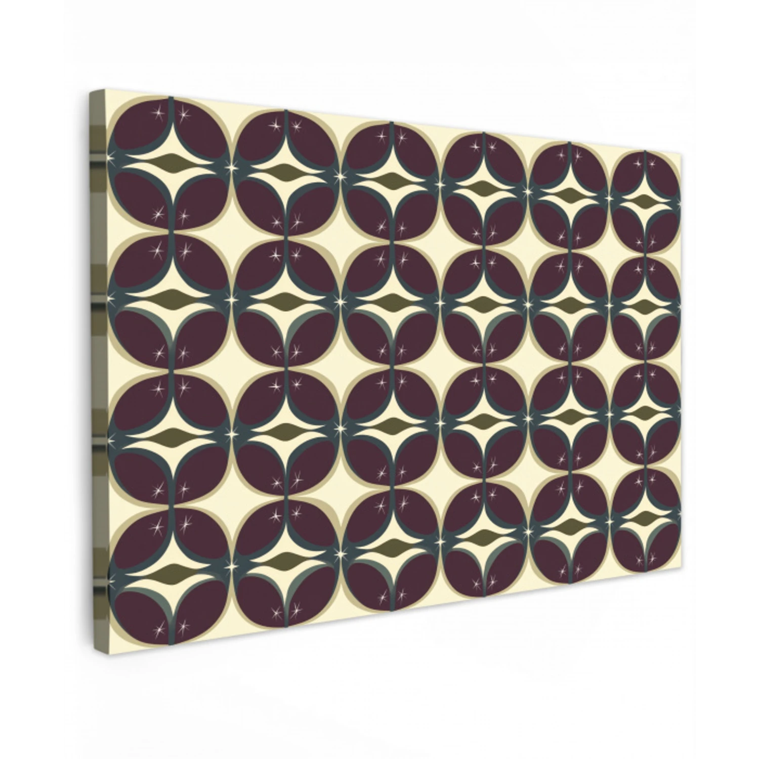 Cirkel - Retro - Kleurrijk canvas 2cm klein 34 -z3d