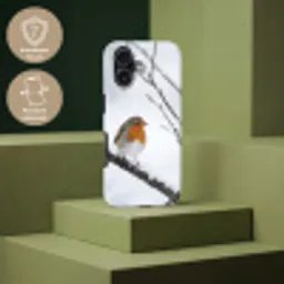 Roodborstje - Tak - Sneeuw - Winter - Levendig Toughcase MagSafe Apple iPhone 17 klein -USP_PrintM_DE