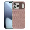 Donkerblauw - Roze - Patroom - Symmetrisch Telefoonhoesje iPhone 17 Pro Max klein 879 -3d