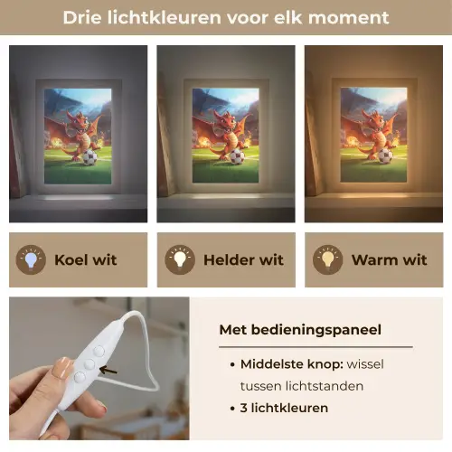 Draak - Voetbal - Vuur - Stadion Light Box met kabel klein -USP_lichtkleurNL