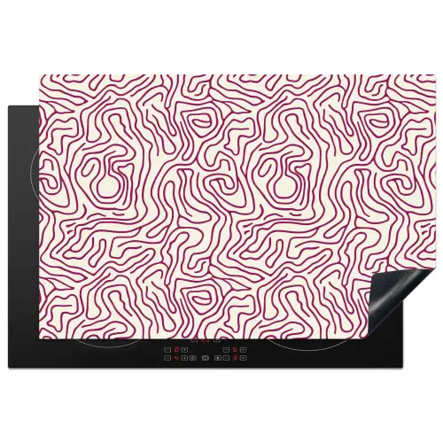 Kronkelende lijn - Magenta - Crème Inductie beschermer vinyl 3mm klein 276 -3d