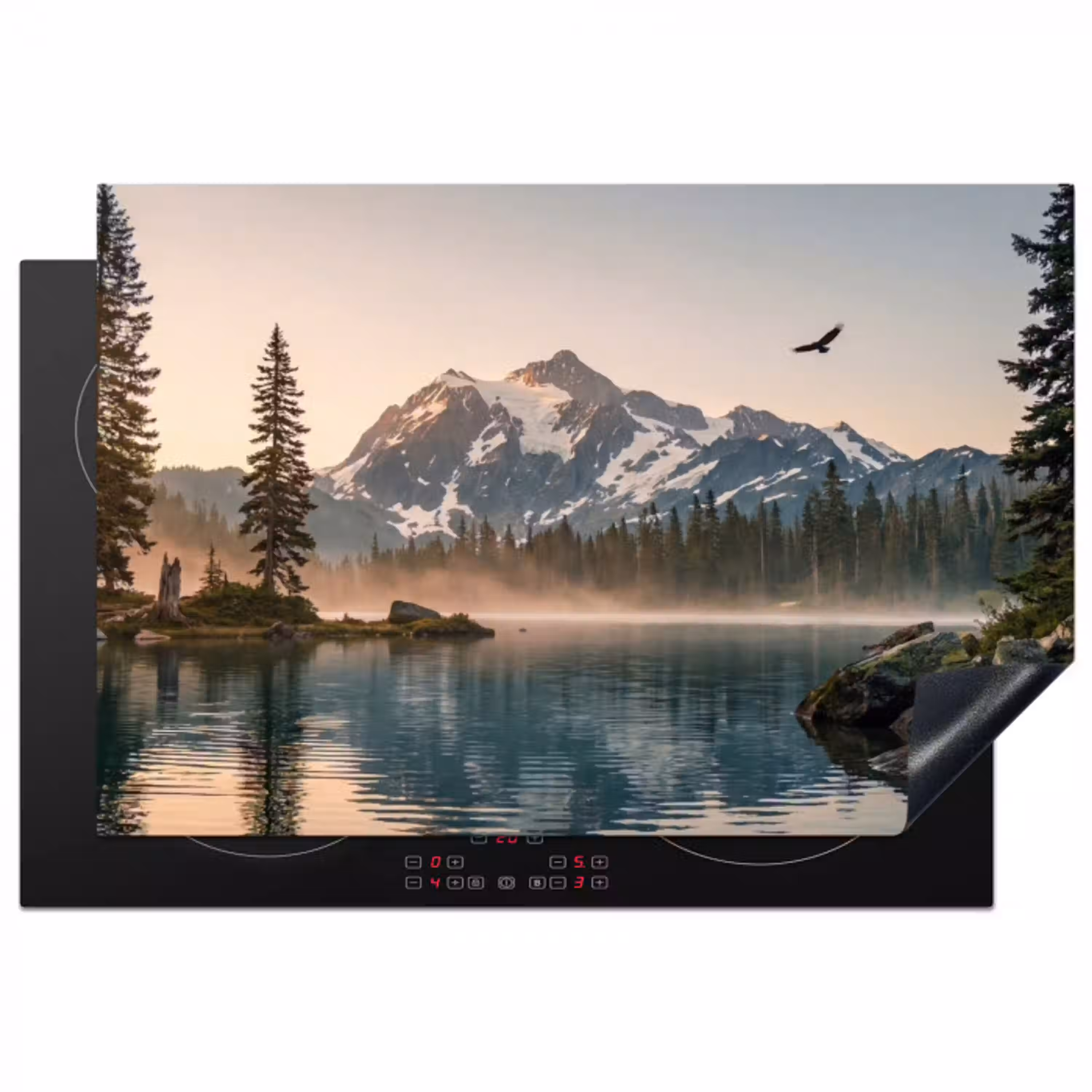 Bergen - Water - Bomen Inductie beschermer vinyl 3mm klein -3d
