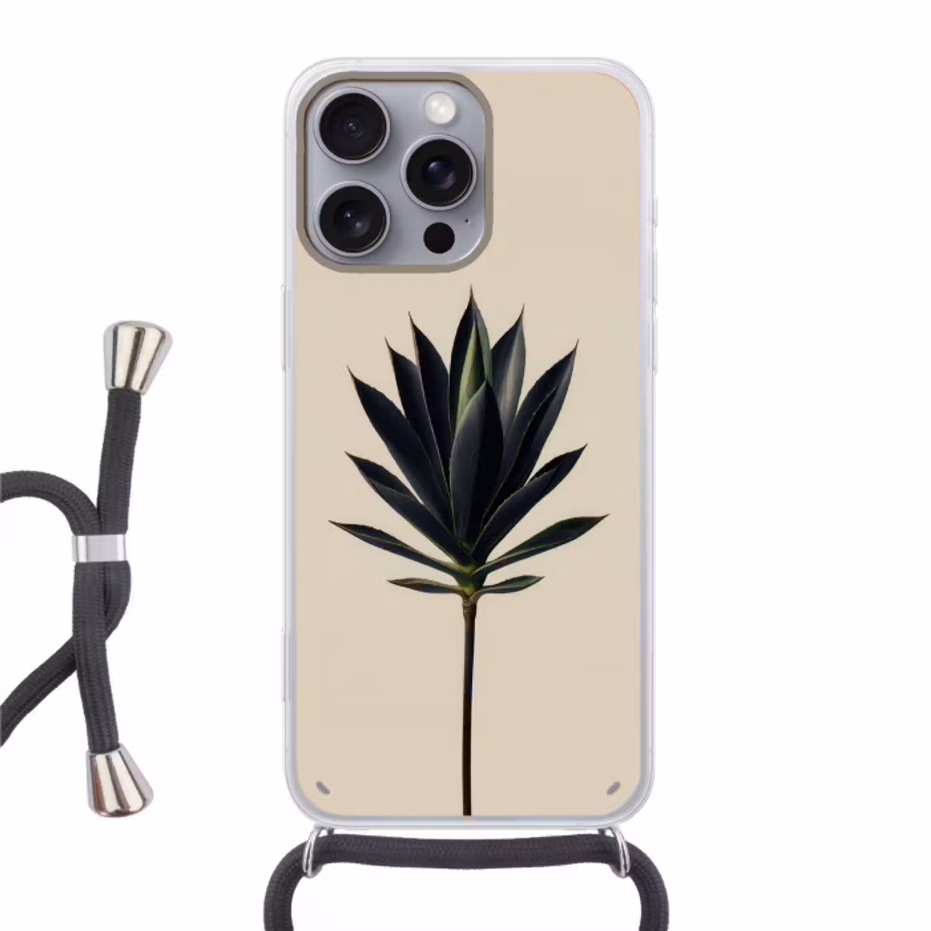 Agaveplant - Symmetrisch - Groen Hoesje iPhone 16 Pro Max met koord klein -3d