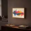 Modern - Verf - Kunst - Kleurrijk Light Box met batterij (Wandlamp) middel -sfeer1