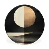 Maan - Cirkel - Goud Wandcirkel aluminium klein -3d