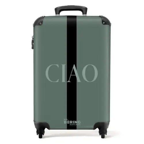 Groene achtergrond met tekst CIAO NBS - Handbagage koffer - Volwassenen Unisex middel -productfoto_recht