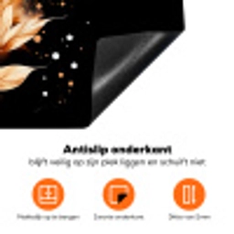 Bloem - Verf - Goud - Graffiti - Modern Inductie beschermer vinyl 3mm klein -zzzzzzz-td-onderkant