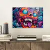 Monster - Graffiti - Kleuren - Oranje aluminium wit klein -sfeer1