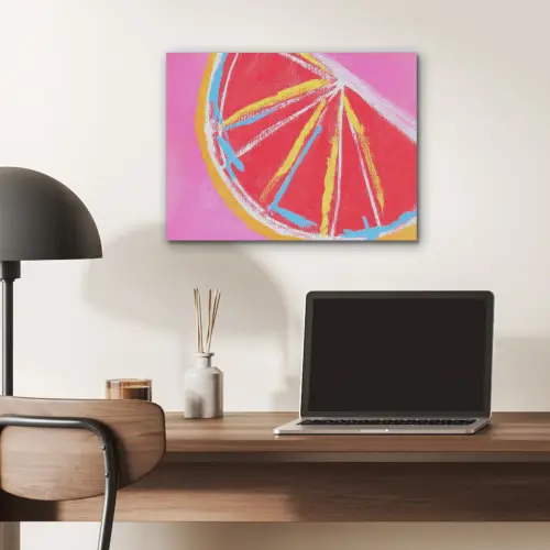 Grapefruit - Geschilderd - Roze - Strepen PET vilt klein -sfeer5