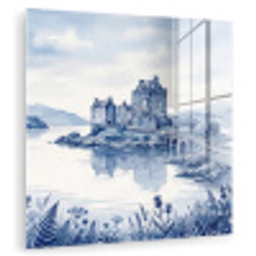 Schots - Kasteel - Blauw - Aquarel plexiglas 5mm klein -zzzproduct_nieuw