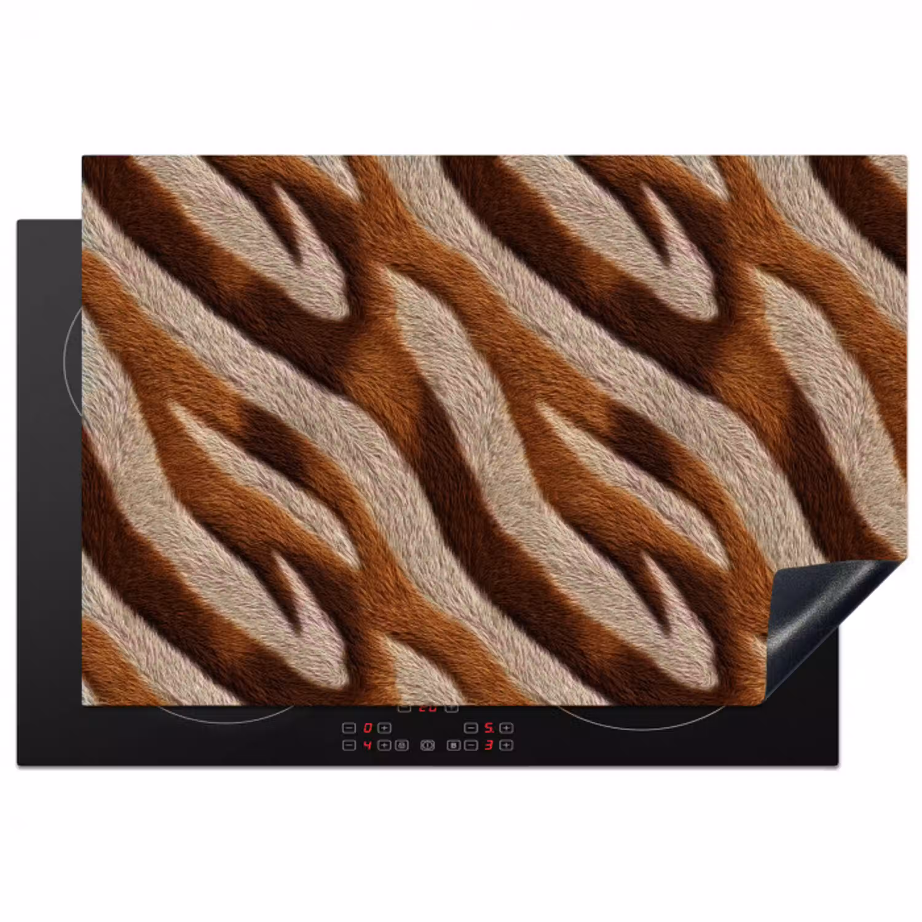Zebra - Patroon - Bruin Inductie beschermer vinyl 3mm klein 276 -3d
