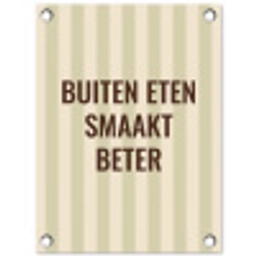 Buiten - Quote - Strepen - Zomer tuinposter los doek klein -3d