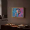 Zingende man - Glitterjas - Microfoon Light Box met batterij (Wandlamp) middel -sfeer1