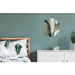 Natuur - Abstract - Groen - Penseelstreken Wandcirkel aluminium klein -slaapkamer