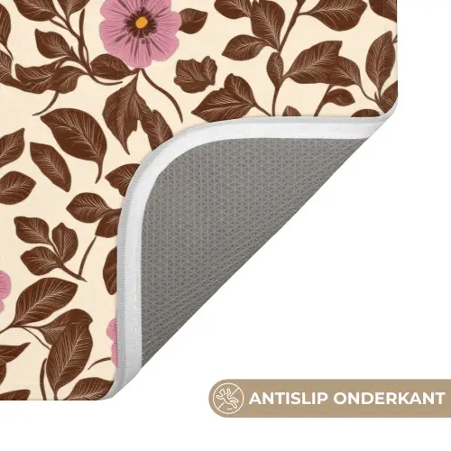 Bloemen - Bladeren - Kleurrijk WCmat klein 1009 -USP_AntislipNL