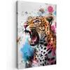 Abstract - Luipaard - Kleurrijk Tuinposter op houten frame 2 cm dik klein -3d