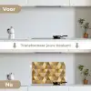 Geometrisch - Driehoek - Goud keuken achterwand spatscherm klein 900 -voor_na_NL