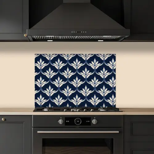 Modern - Ontwerp - Blauw keuken achterwand spatscherm klein 900 -sfeer1