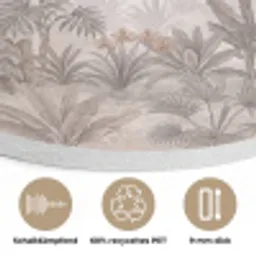 Jungle - Dieren - Palmbomen Akoestische PET Vilt - Rond klein -closeup_DE