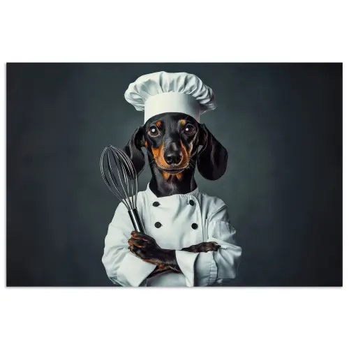 Hond - Garde - Kok poster papier klein -3d
