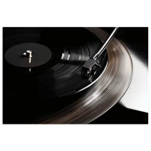 Close-up - Vinylplaat - Platenspeler - Zwart poster papier klein -3d