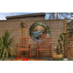 Herfst - Waterval - Natuur - Doorkijk Wandcirkel tuinposter met ringen klein -buiten3