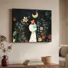 Moeder - Kind - Kleurrijk - Bloemen Textielframe zwart klein -sfeer3