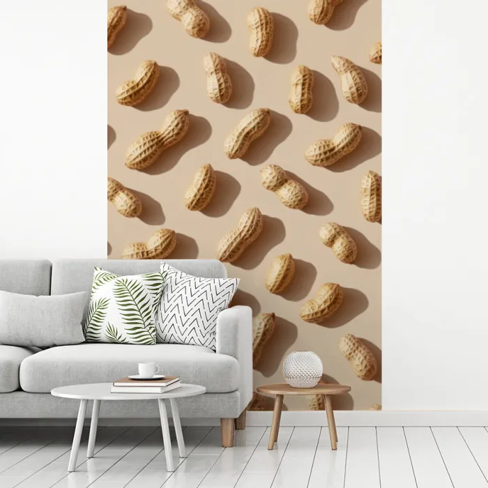 Pinda's - Patroon - Beige fotobehang vinyl groot -woonkamer