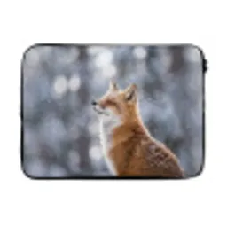 Vos - Sneeuwval - Portret - Winter - Sfeervol laptophoes neopreen klein -3d