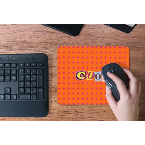 Cool - Stippen - Oranje muismat rubber klein -toetsenbord