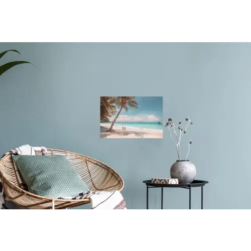 Palmboom - Schommel - Strand - Lucht Muursticker klein -plant