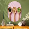 Ingrediënten - Lepels - Hout - Roze Wandcirkel Ovaal Glas middel -sfeer2