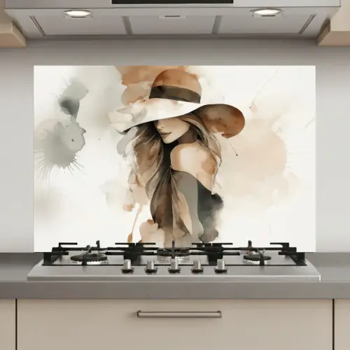 Mysterieus - Vrouw - Sepia keuken achterwand spatscherm klein -3d_website