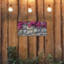Bougainvillea - Stenen Muur - Roze tuinposter los doek klein -sfeer1