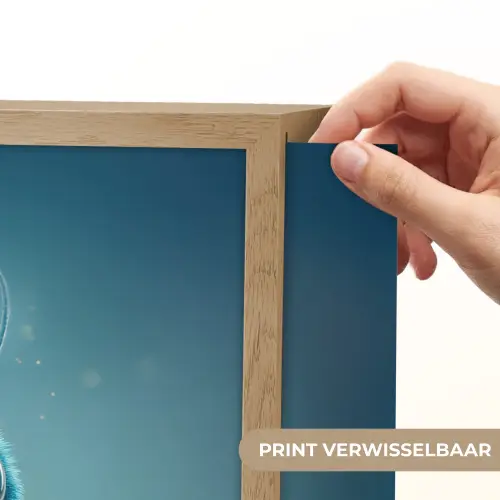 Maan - Ruimtewezen - Blauw Light Box met batterij (Wandlamp kind) middel -USP_websiteprintNL