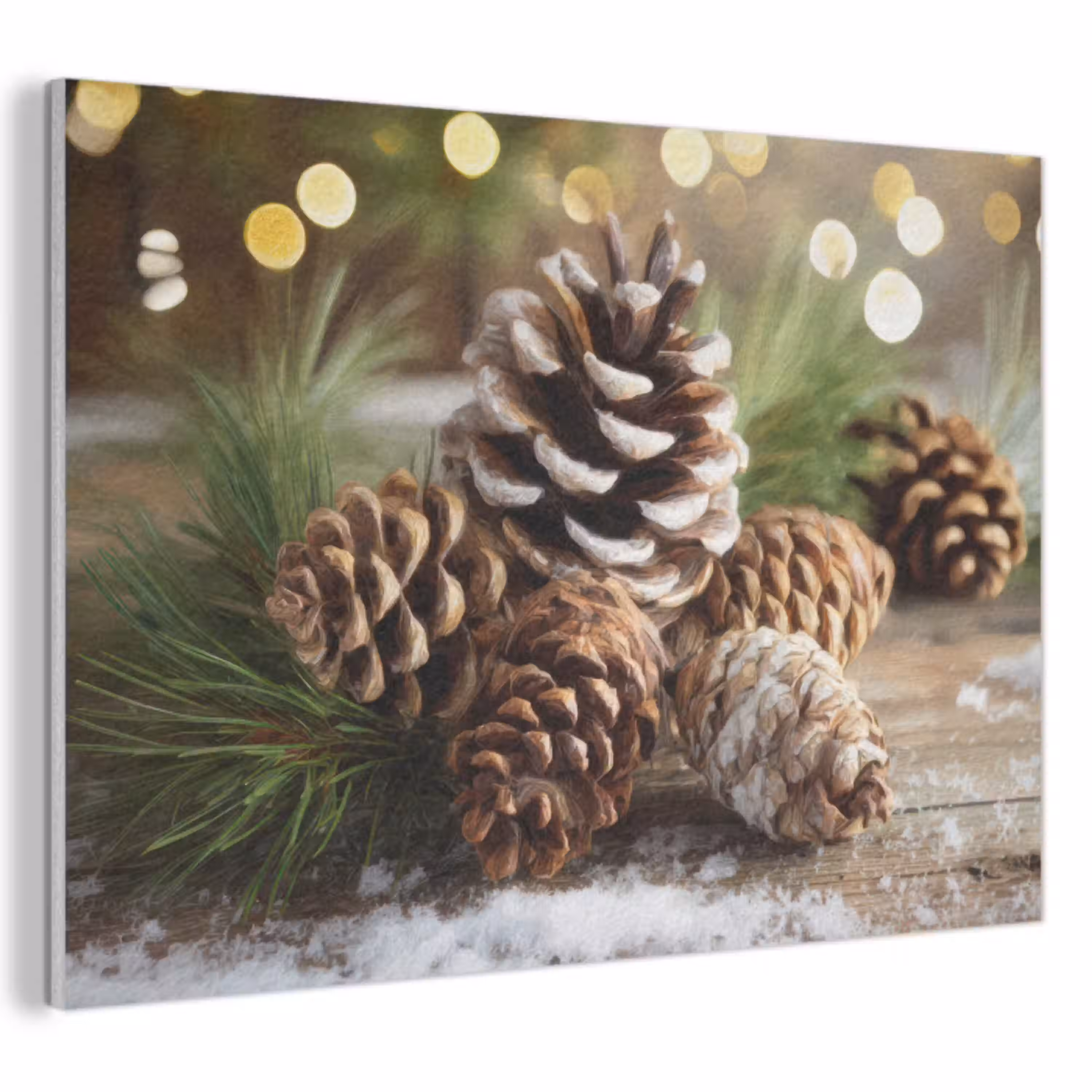 Dennenappels - Kerstsfeer - Bruin - Groen PET vilt klein -3d