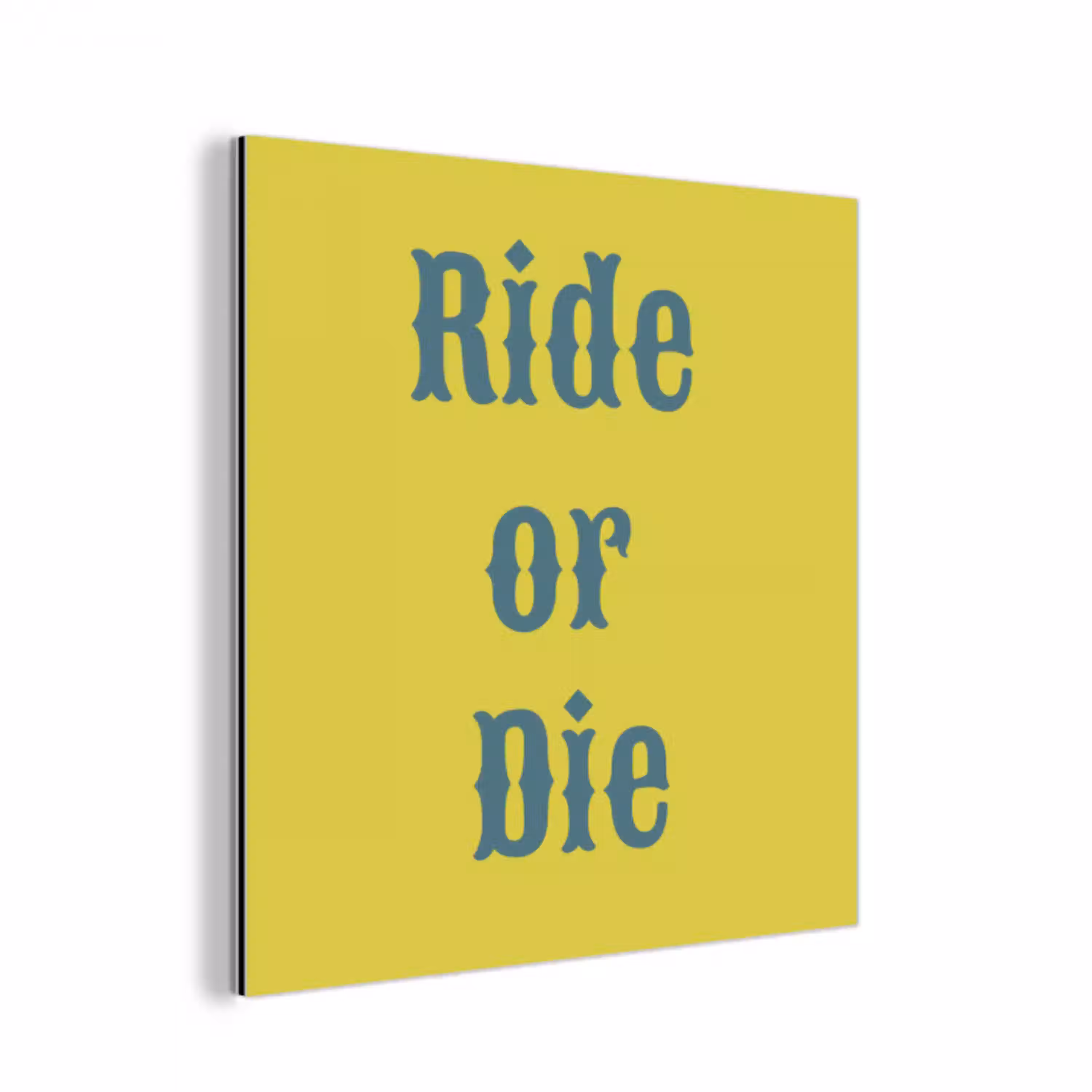 Ride or die - Geel - Blauw aluminium wit klein -3d