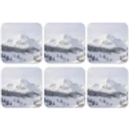 Berg - Sneeuw - Winter - Natuur - Wit onderzetter kurk middel -zkaufland3dotto