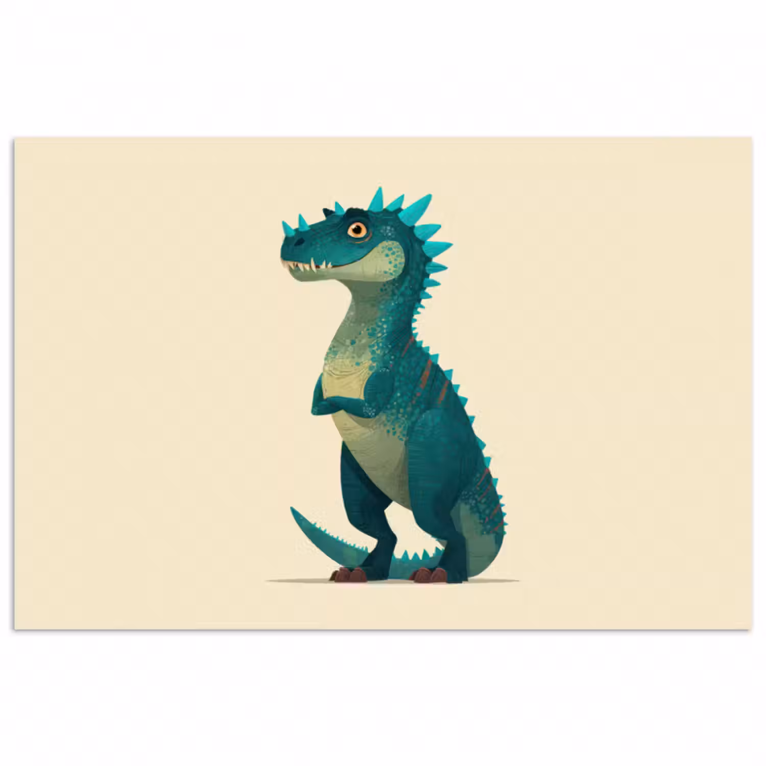 Poster - Dinosaurier - Türkis - Stacheln