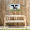 Koe - Weiland - Natuur - Dieren - Gras Tuinposter op houten frame 2 cm dik klein -sfeer4