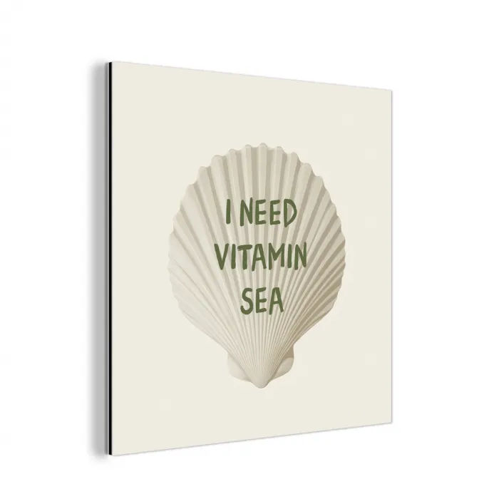 Schelp - Quote - Groen aluminium wit klein -3d