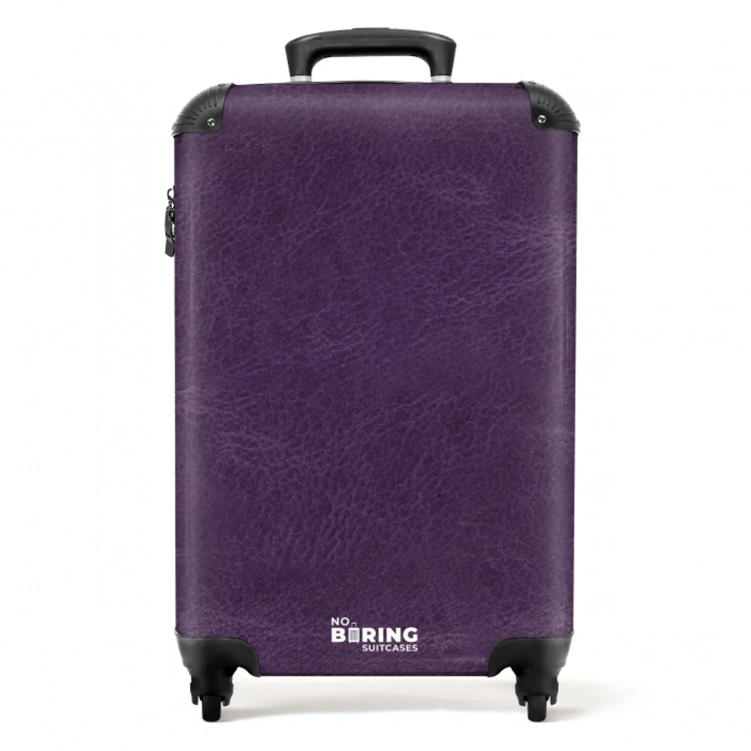 Lederen look aubergine paars NBS - Handbagage koffer - Volwassenen Unisex middel -productfoto_recht