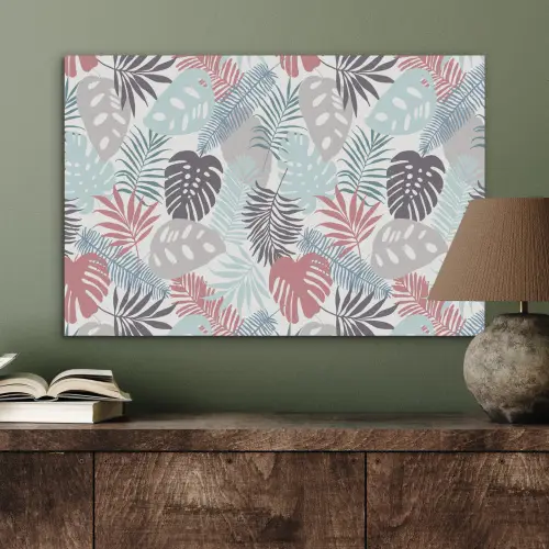 Bladeren - Tropical - Pastel - Jungle PET vilt middel -sfeer2
