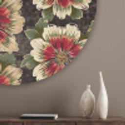 Bloemen - Klassiek - Patroon - Rood Akoestische PET Vilt - Rond klein 838 -sfeer5_closeup