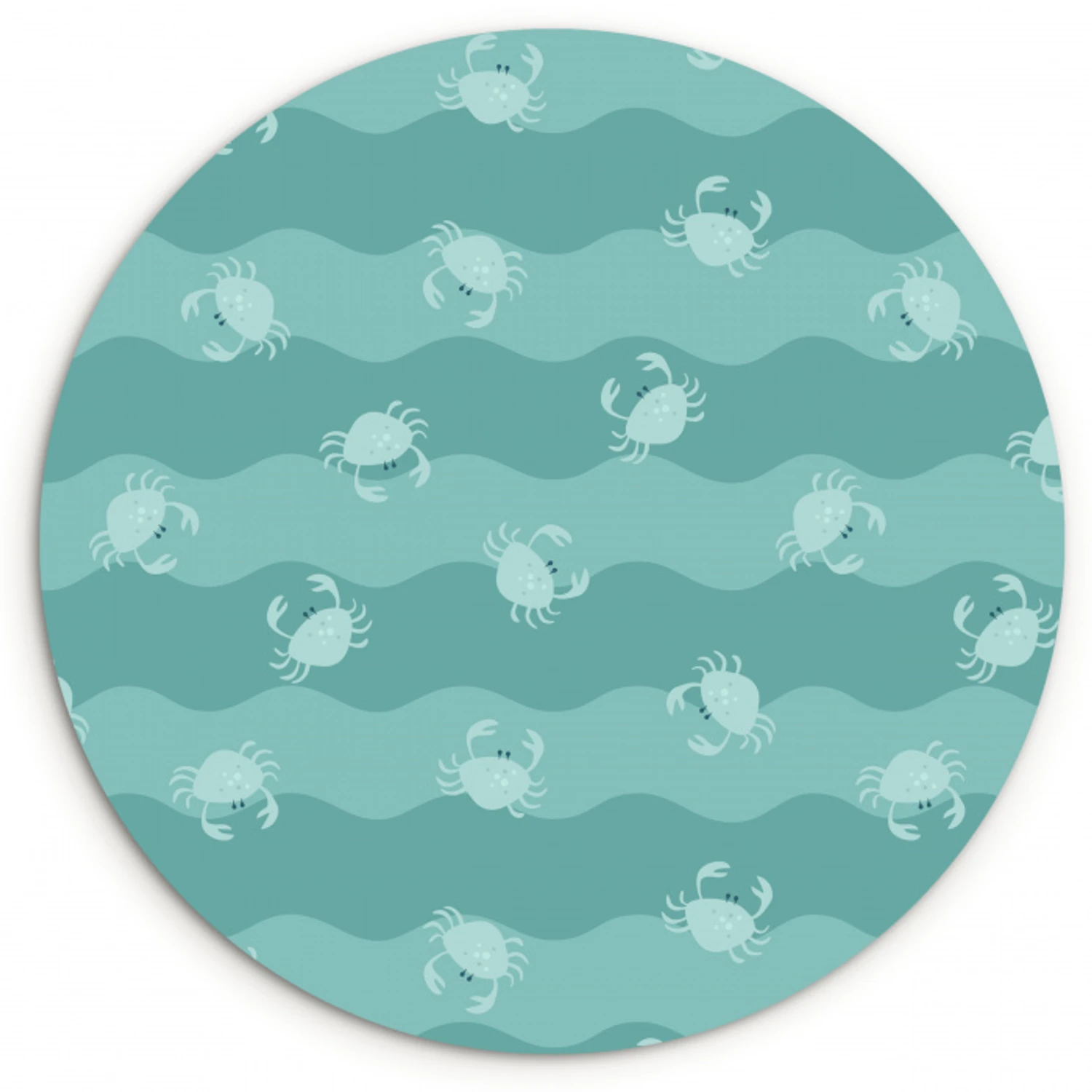 Zee - Dieren - Blauwe krab - Blauw Wandcirkel kunststof plaat 5mm dik klein 188 -3d