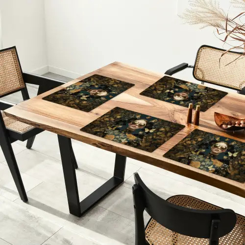 Vrouw - Bladeren - Goud - Vlinders Placemat vinyl groot -zzsfeer4_Kitchenyeah-website