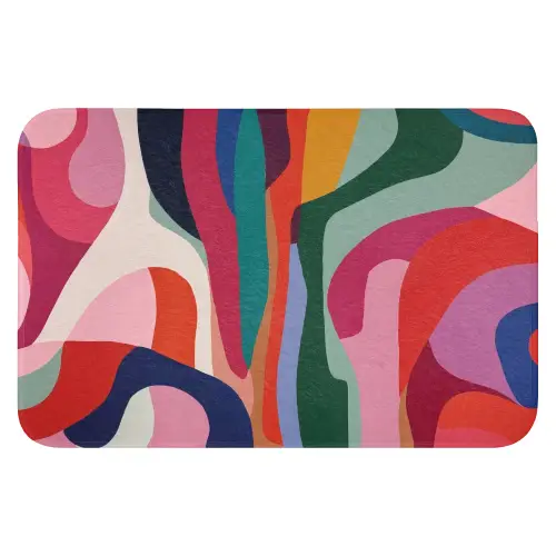 Vormen - Bochten - Kleurrijk - Abstract Badmat klein -3d