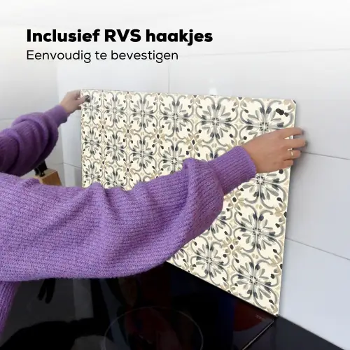 Floraal - Patroon - Kleurrijk Inductie beschemer met haakjes klein 777 -ky-ophangen-nl