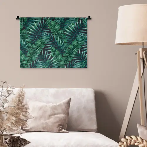 Bladeren - Jungle - Tropical Wandkleed katoen klein -sfeer4