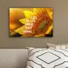 Zonnebloem - Close up - Geel - Quote canvas 2cm klein -sfeer3